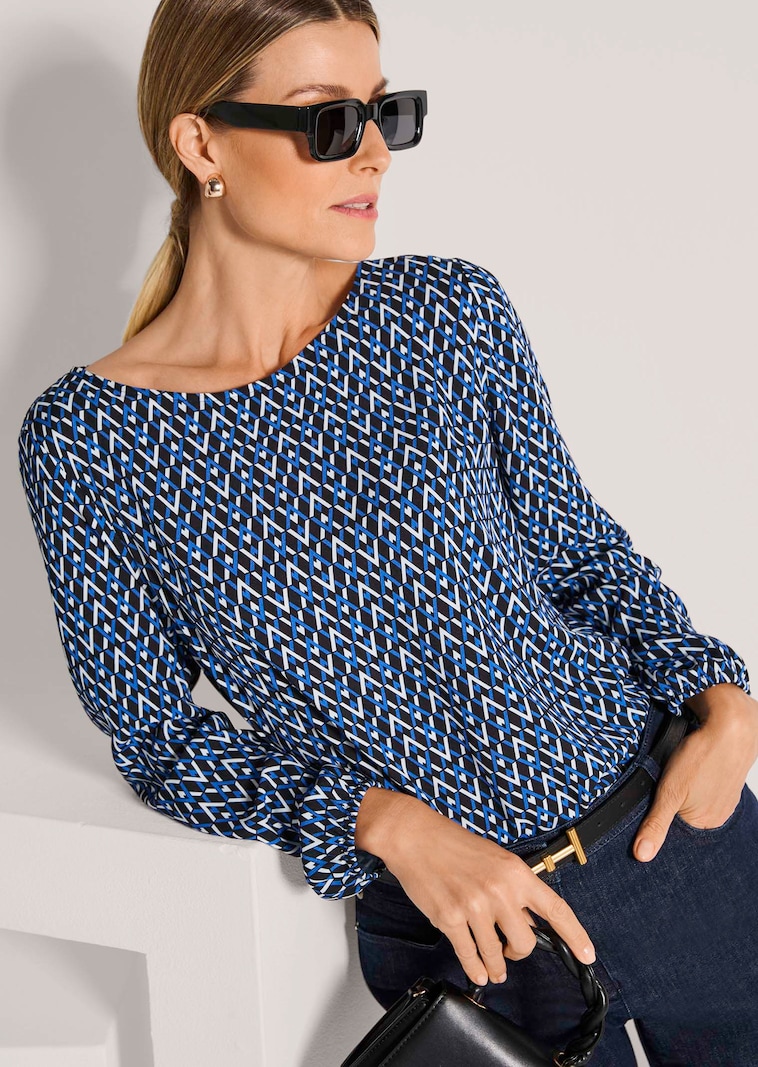 Bluse mit grafischem Print