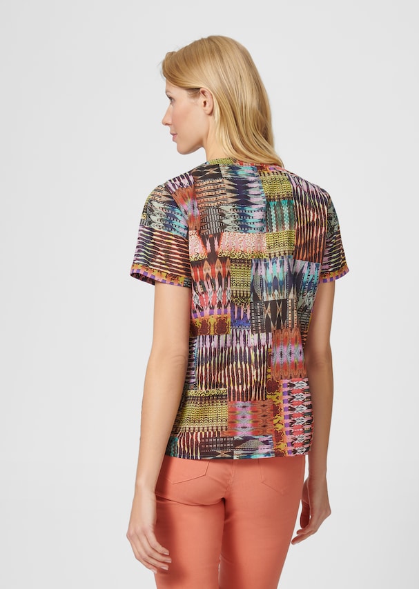 Round neck blouse with unique print 2