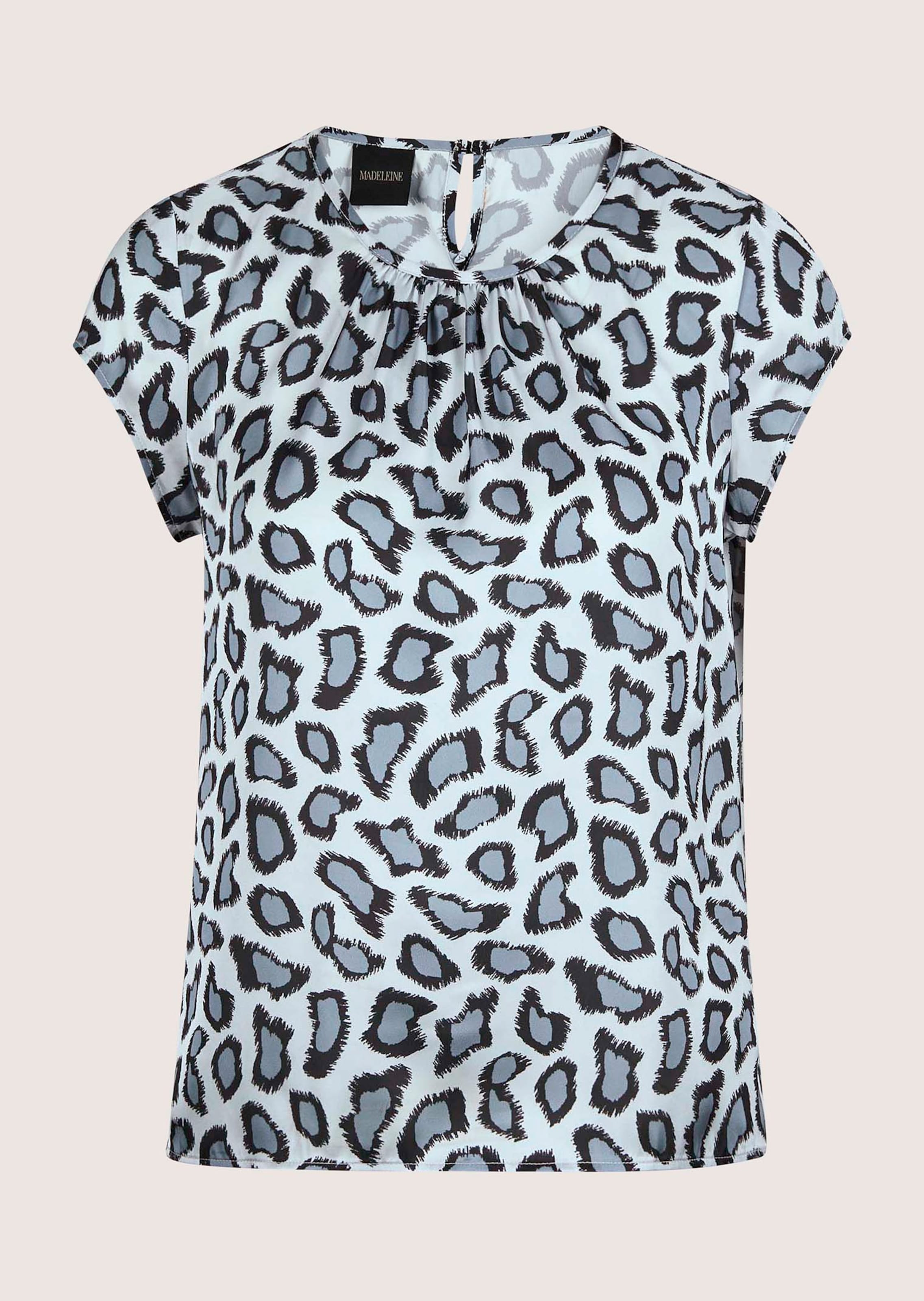 Rundhals-Bluse mit Unikat-Print