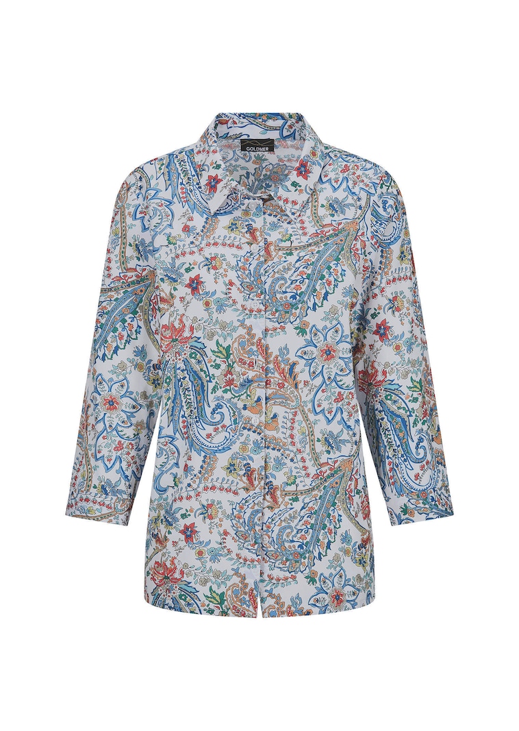 Paisley-Bluse mit Hemdkragen