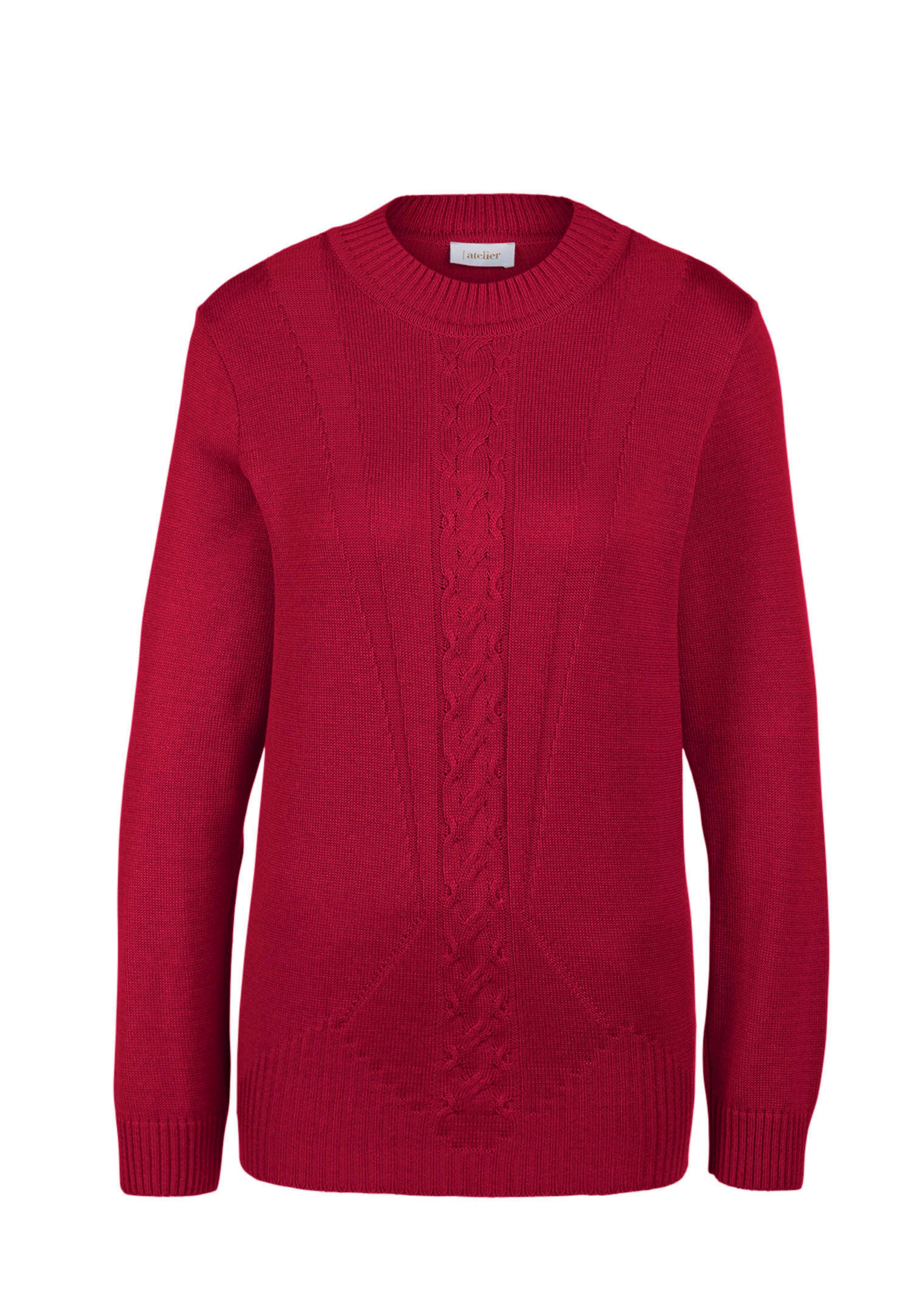 Pullover mit streckendem Zopfmuster