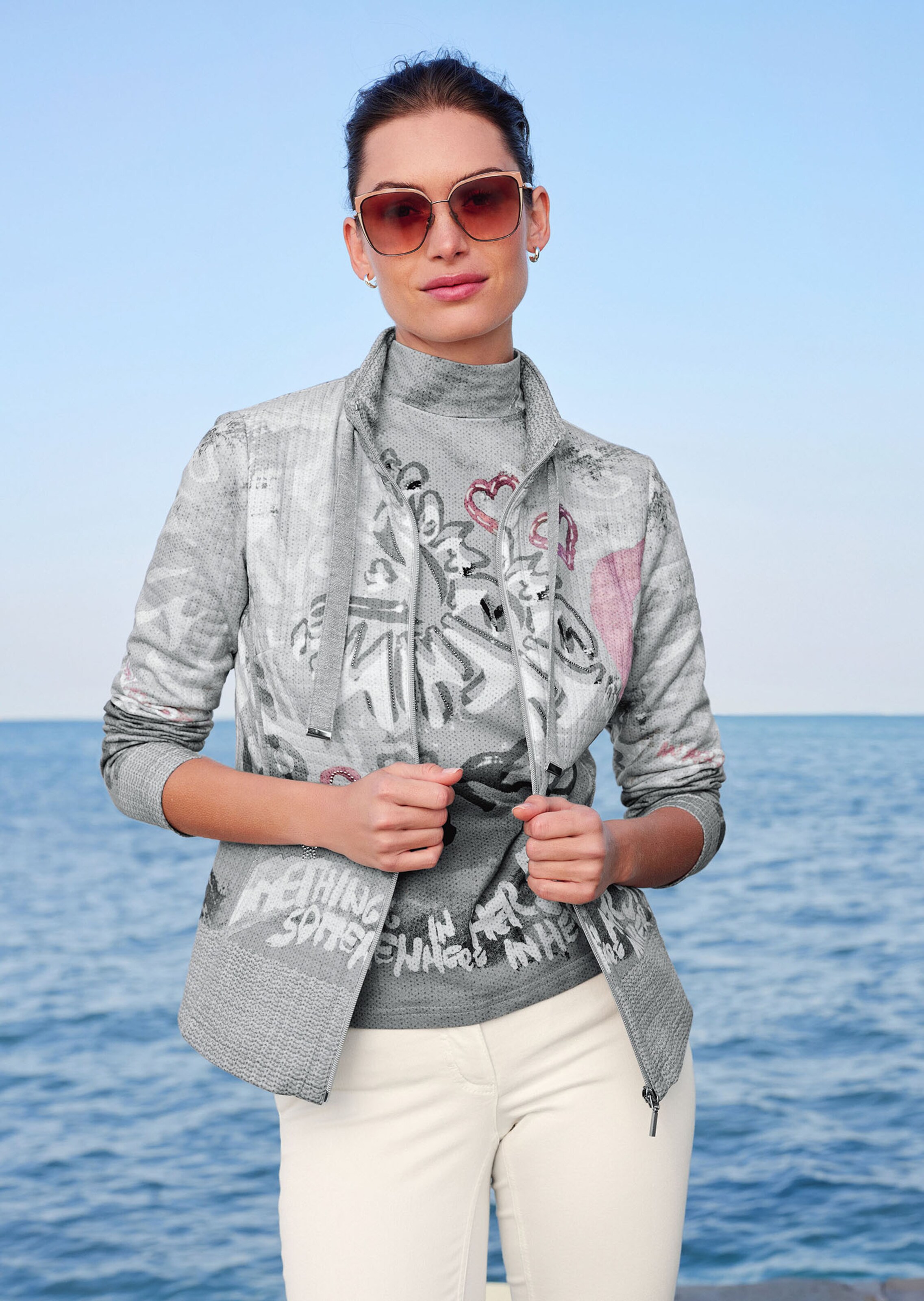 Rundum bedruckte Sweat-Jacke