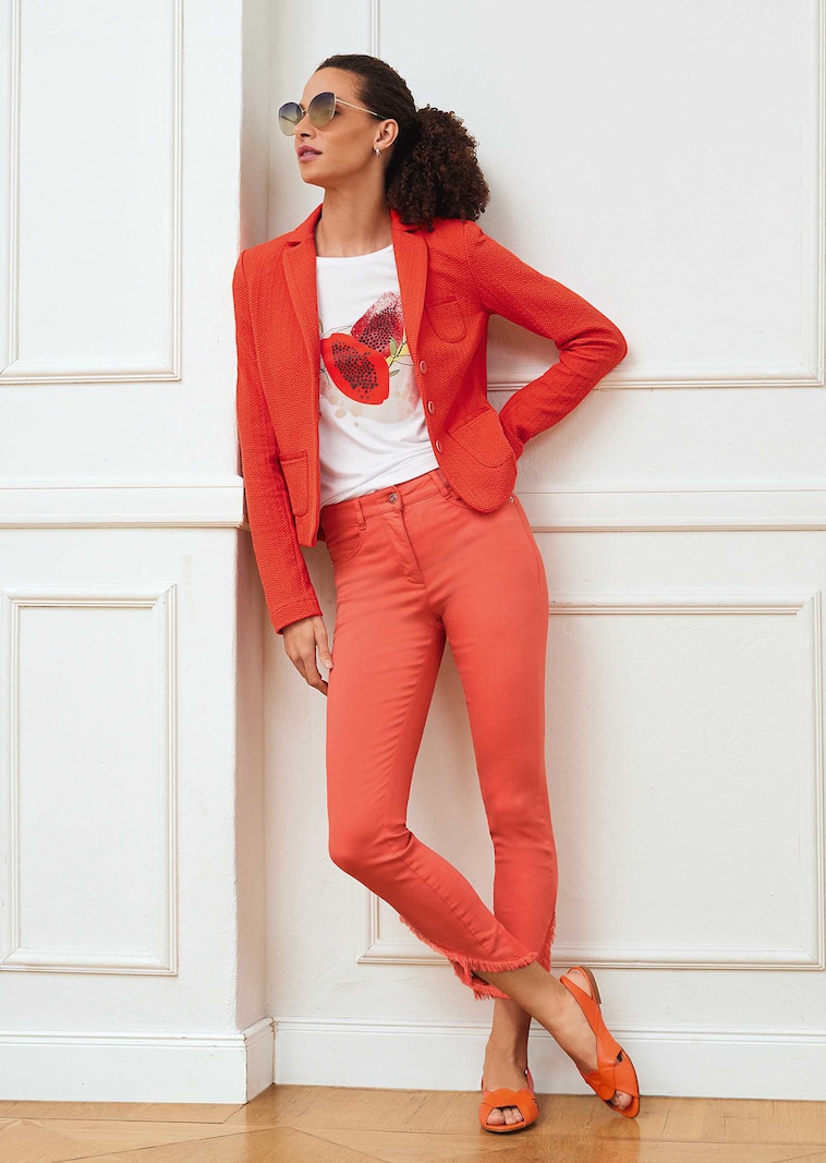 Kurzer Jerseyblazer mit modischer Struktur