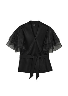 Metallic-look blouse with transparent sleeves thumbnail 6