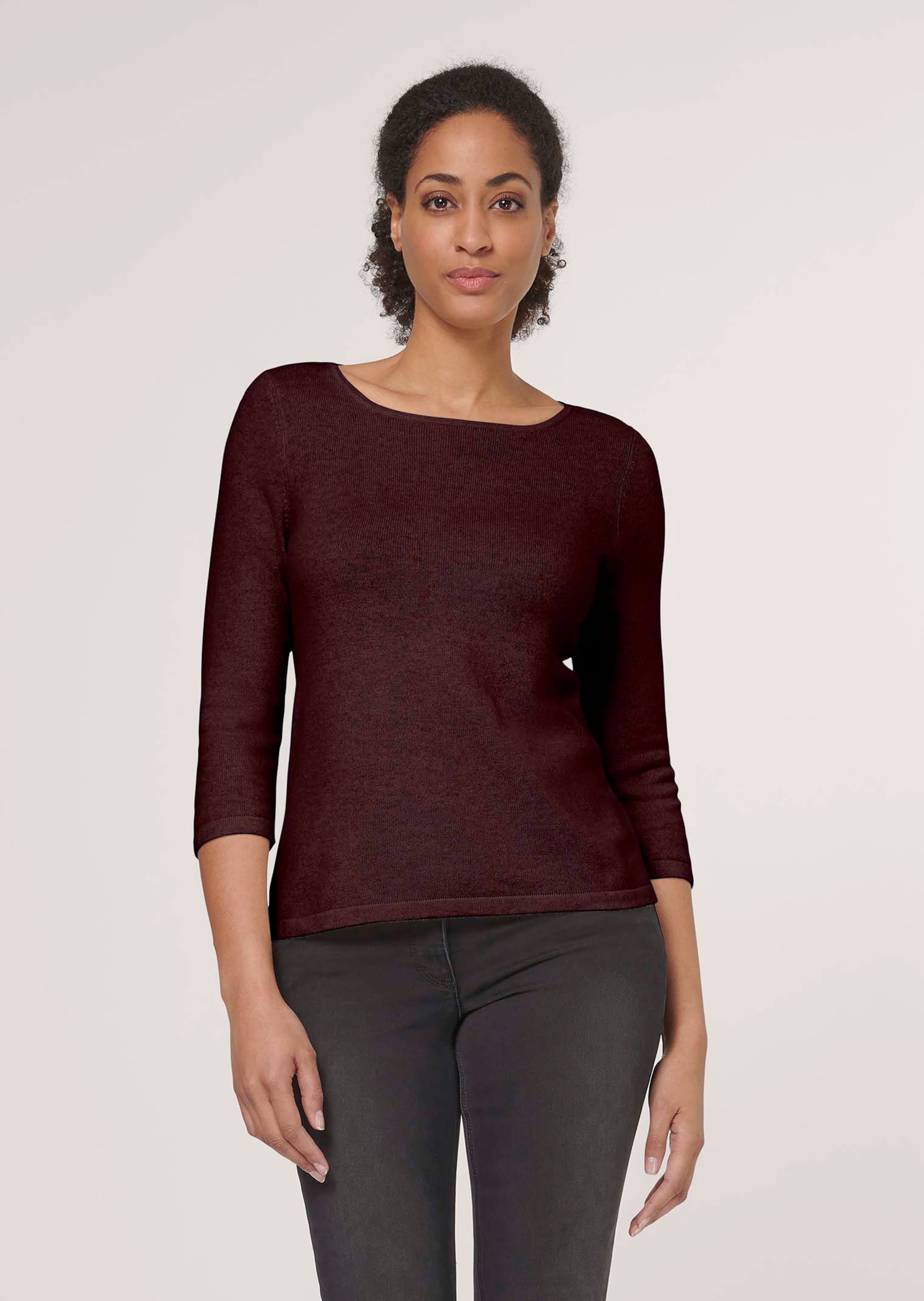 Kaschmirpullover mit U-Boot-Ausschnitt