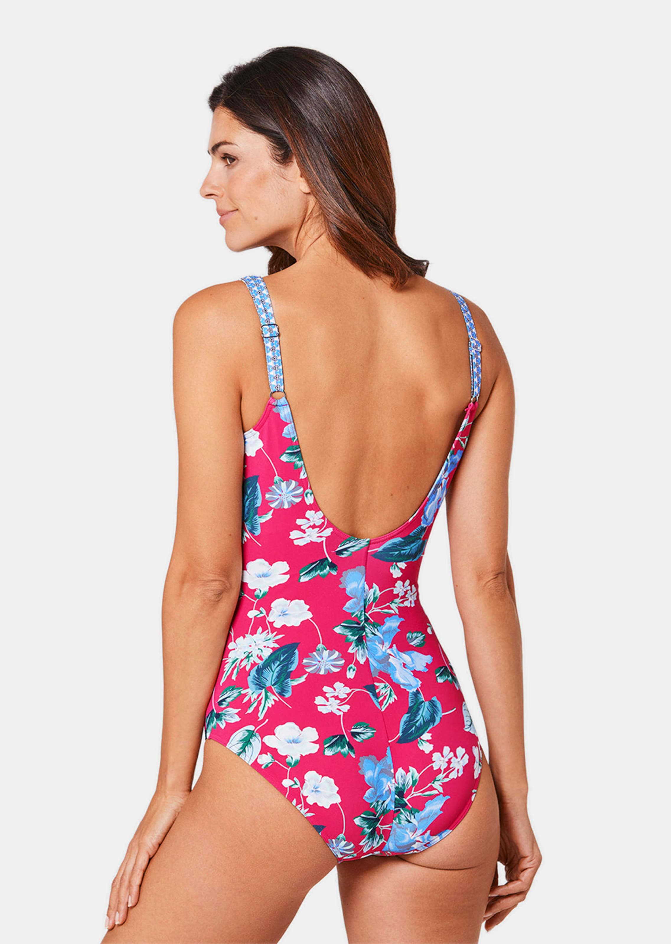 Maillot de bain généreusement décolleté - œillet / bleu / blanc / à motifs - Gr. 52 D de Goldner Fas