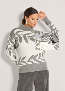 Jacquard-Pullover mit floralem Muster thumbnail 1