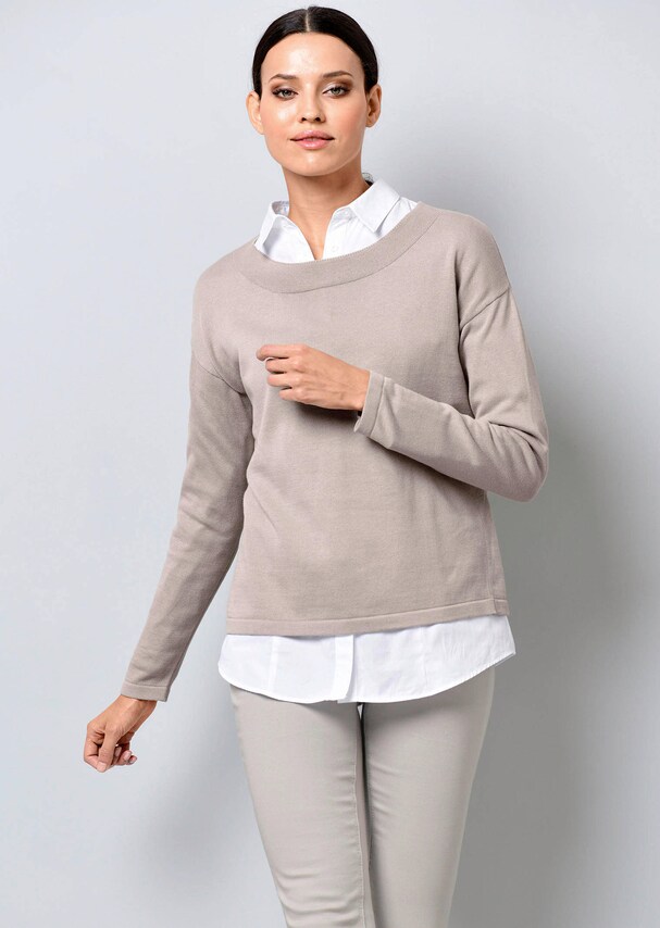 Pullover mit breitem Beleg am Ausschnitt 3