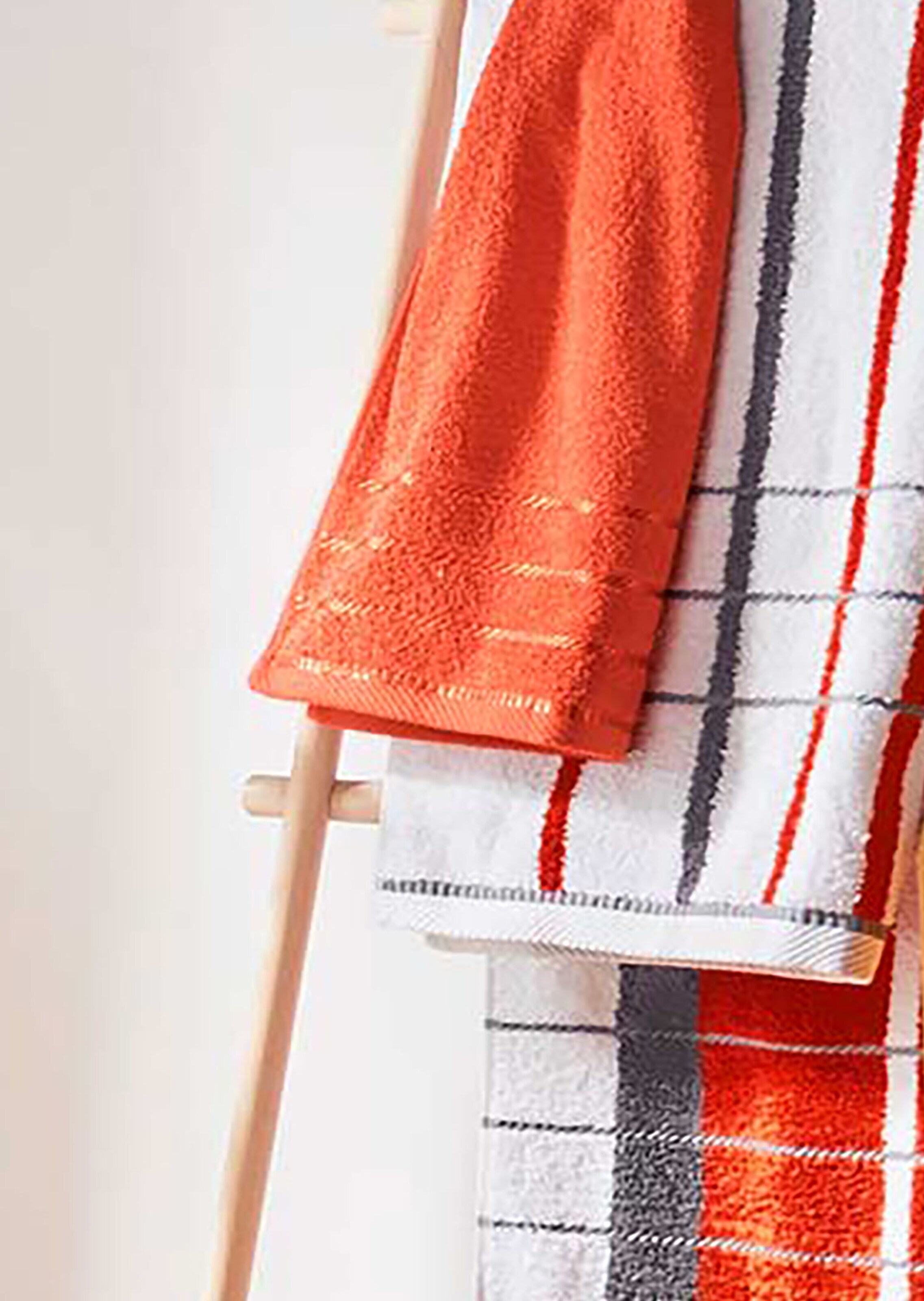 Série de linge en tissu éponge - orange / anthracite - Gr. 2x 70 x 140 cm de Goldner Fashion