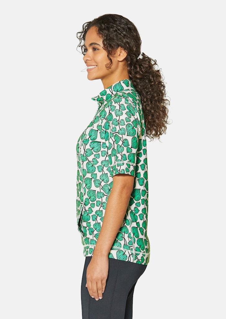 Short-sleeved jacket with fashionable leaf print 3