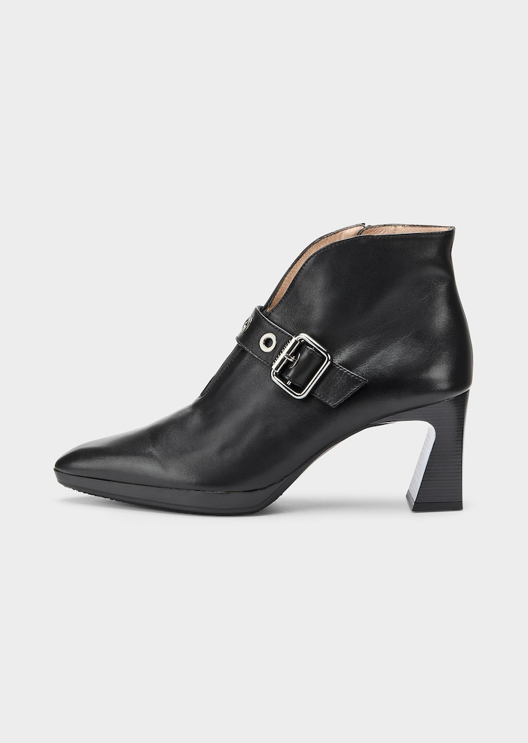 Elegante Leder-Stiefelette mit Schnalle