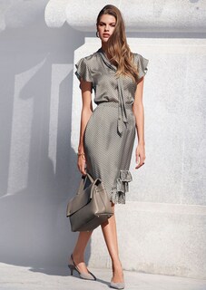 Bedruckter Bleistiftrock mit Volants thumbnail 2