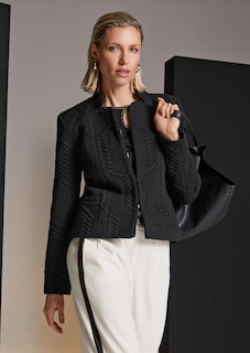 Kurzer Jersey-Blazer mit Zopfmuster thumbnail 7