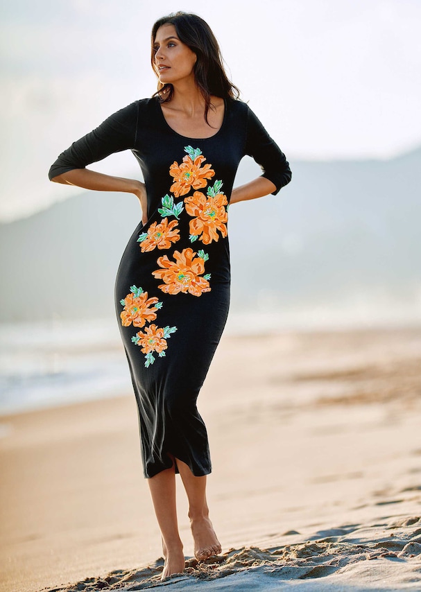 Midi dress with floral print