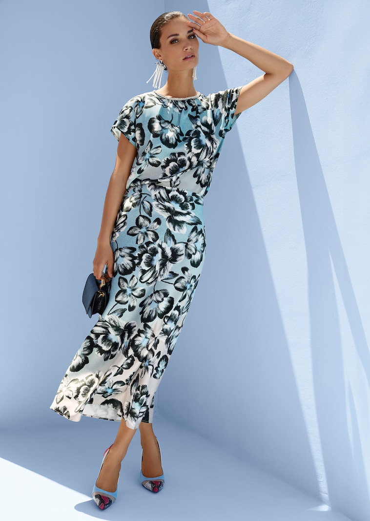 Langer Rock mit Allover-Print