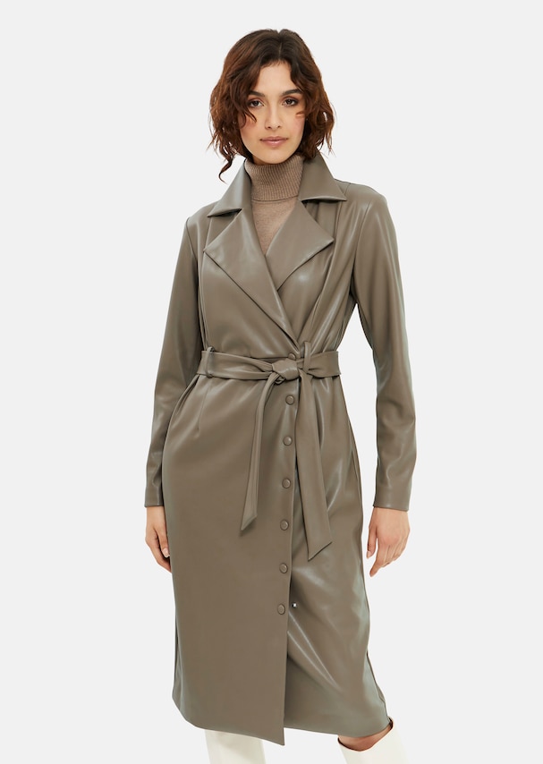 Coat dress made from high-quality faux leather
