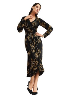 Druckkleid in Wickeloptik thumbnail 2