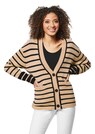 Gestreifte Strickjacke aus Merino und Kaschmir thumbnail 1