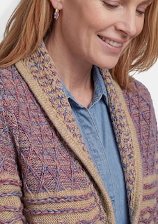 Strickjacke mit Schalkragen im Mustermix thumbnail 5