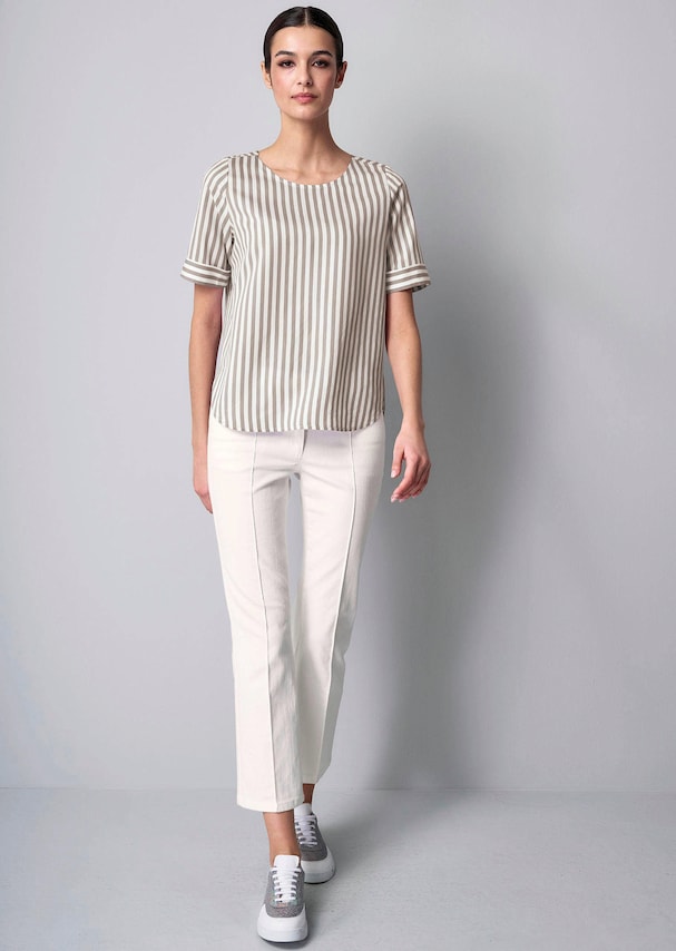 Streifenbluse mit Halbarm 1
