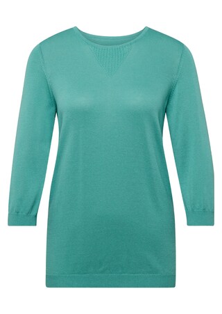 smaragd Zomerse, tricot pullover met ajourpatroon