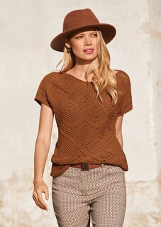 Kurzarm-Pullover mit Wellenstruktur thumbnail 7