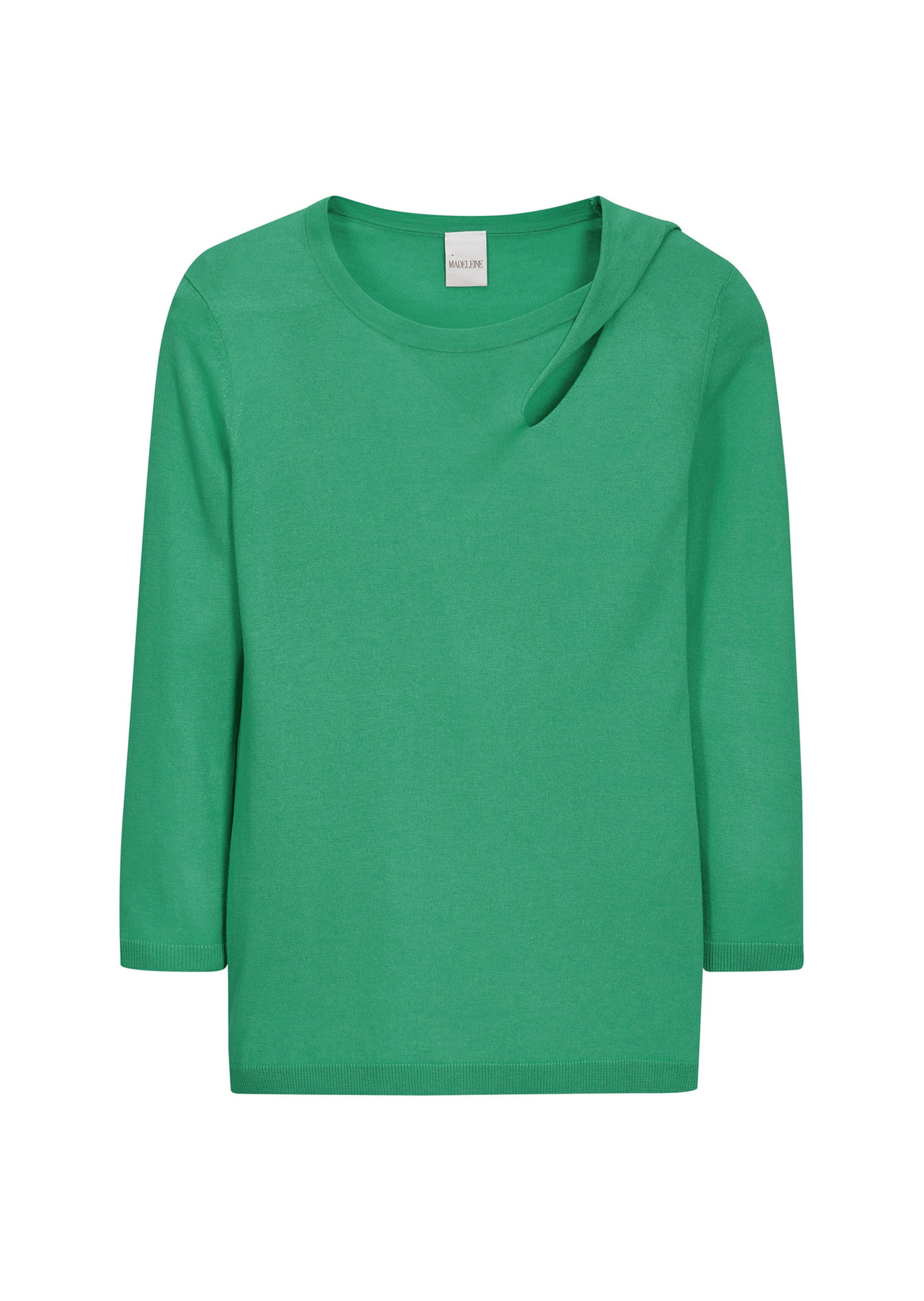 Fine knit jumper with 3/4-length sleeves and cut-out