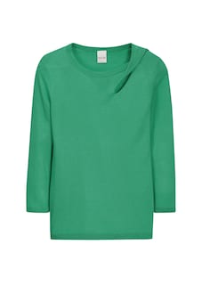 Fine knit jumper with 3/4-length sleeves and cut-out thumbnail 1