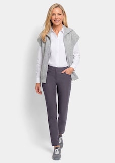 Pantalon en bengaline LOUISA. Coupe ajustée. Intérieur légèrement molletonné. thumbnail 2