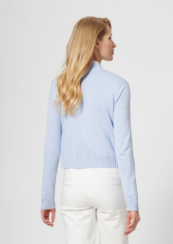 Smooth knitted short jacket with long sleeves 2