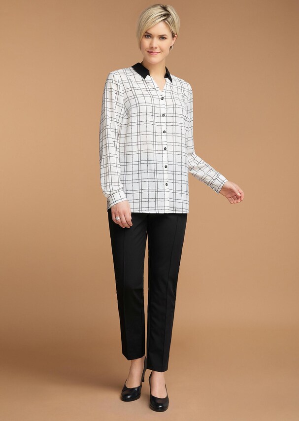 Hoogwaardig geruite blouse met klassieke overhemdkraag 1