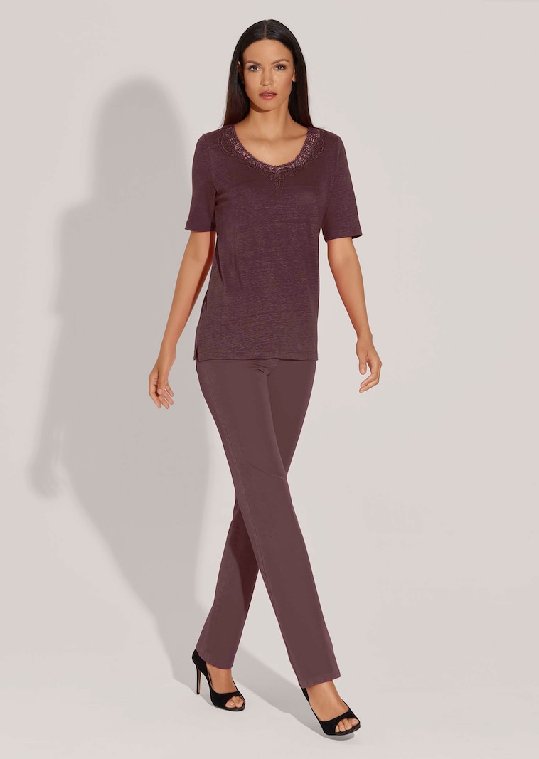 M-jeans in recht model met logo-borduursel