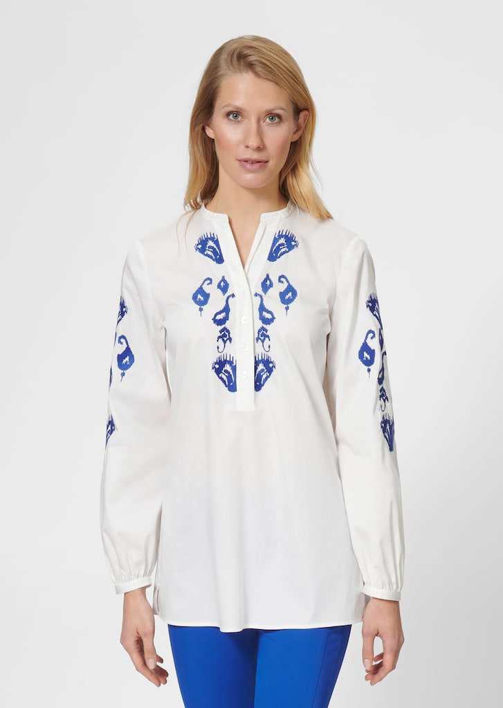 Embroidered shirt in casual length