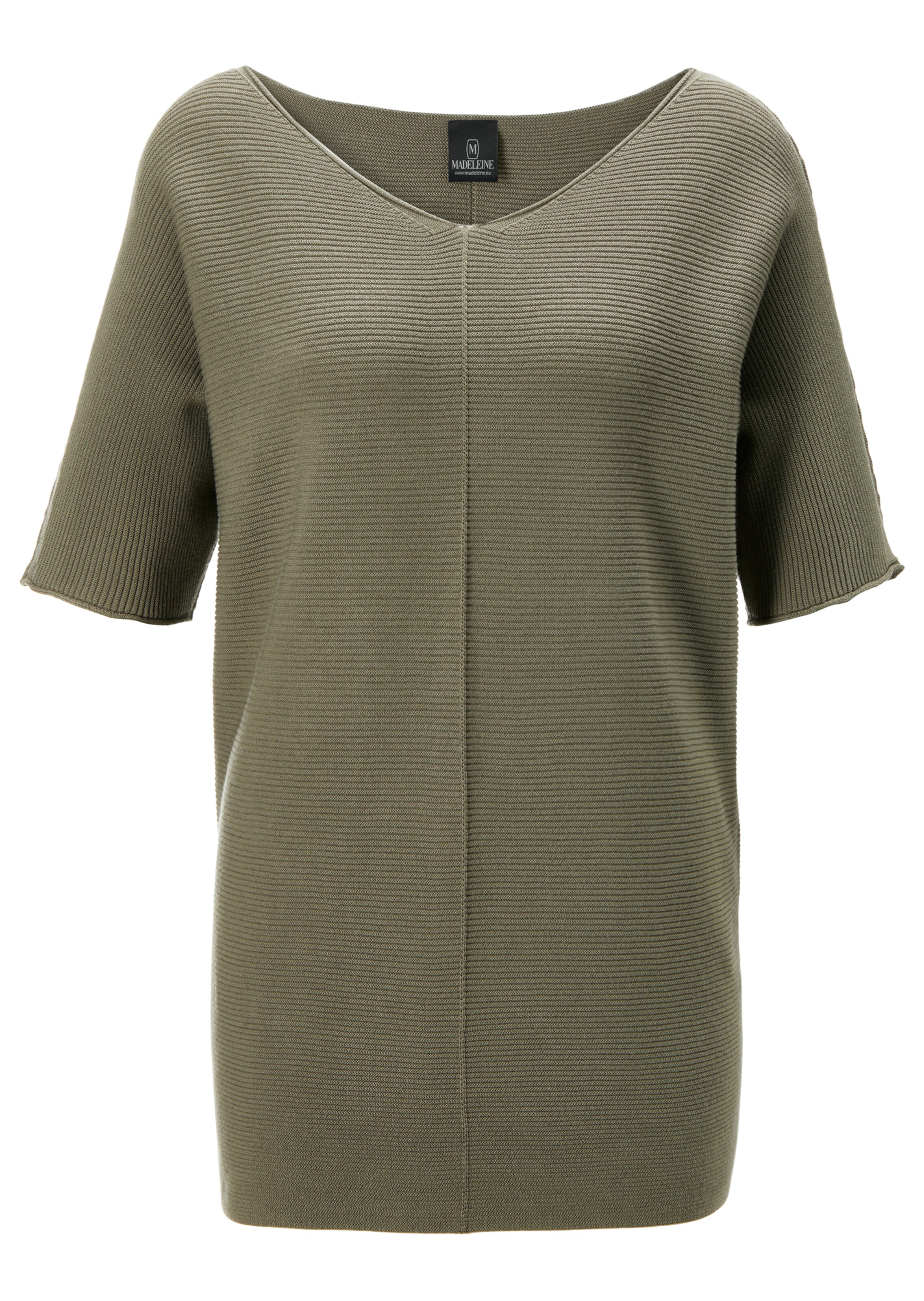 Finely ribbed V-shaped jumper made from the finest Pima cotton