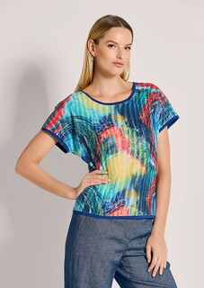 Rundhals-Shirt mit leuchtendem Pailletten-Print thumbnail 1