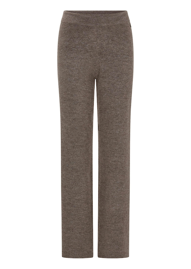 Wijde tricot broek met brede elastische tailleband