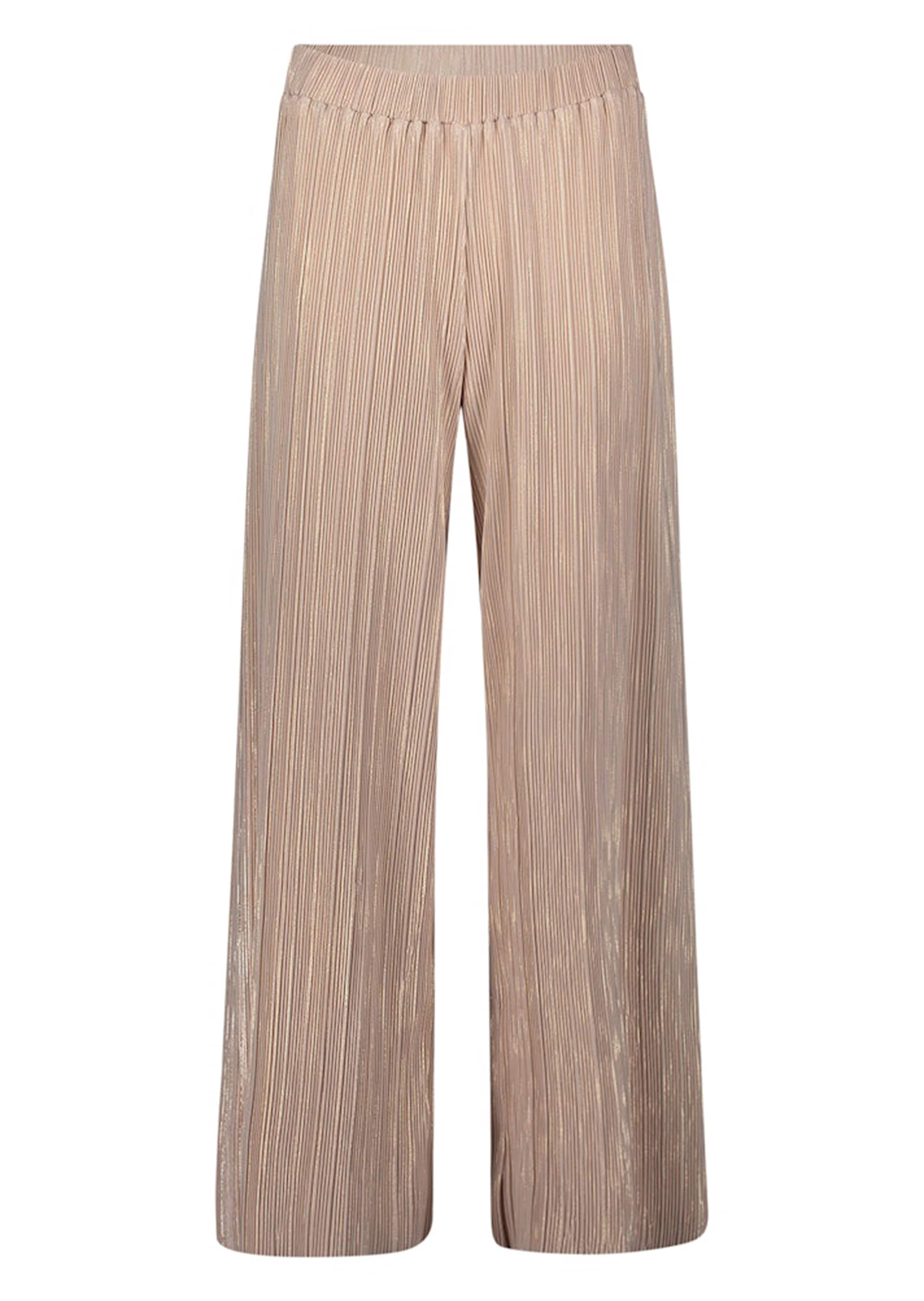 Verkürzte Plissee-Hose mit Glanzgarn