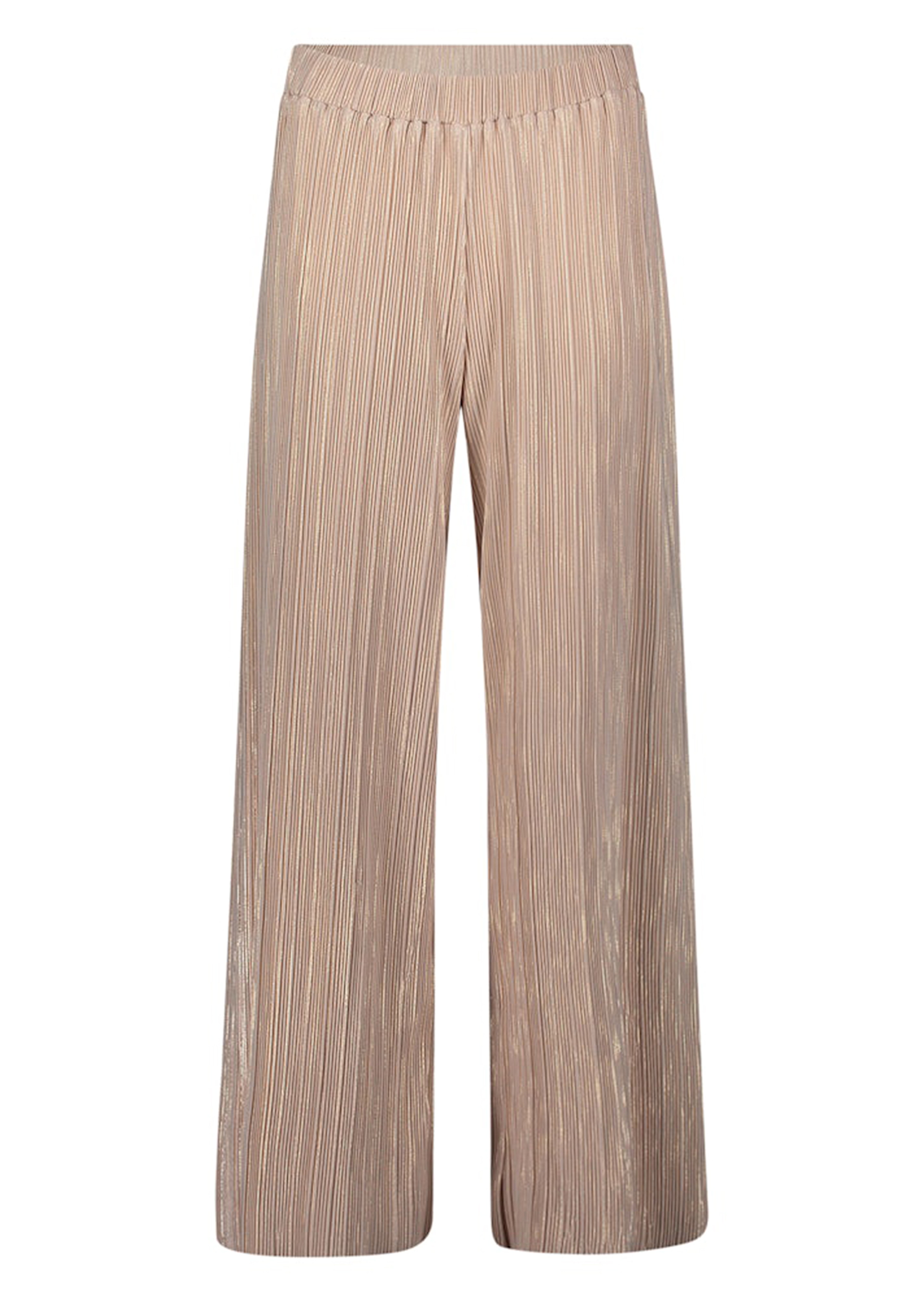 Verkürzte Plissee-Hose mit Glanzgarn
