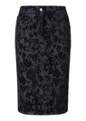 Schmaler Jeansrock mit Flockprint thumbnail 6