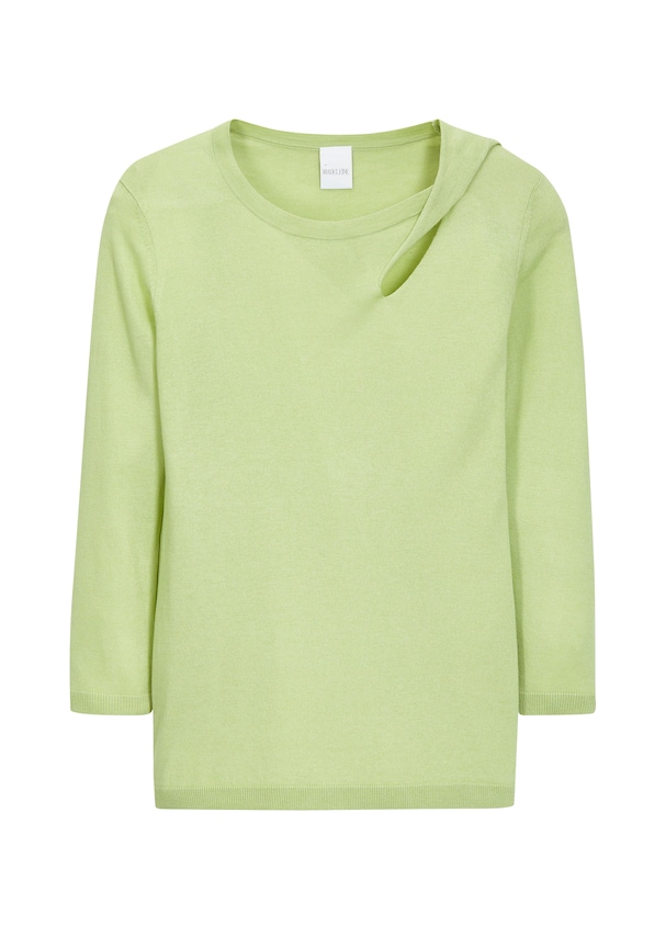 Fine knit jumper with 3/4-length sleeves and cut-out 5