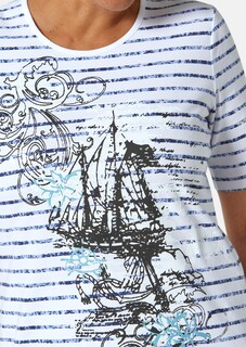 T-shirt rayé avec motif fantaisie thumbnail 5