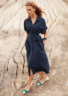 Shirt dress with tie belt thumbnail 2