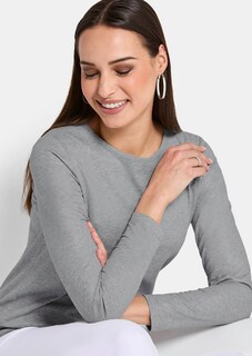T-shirt à manches longues en pur coton thumbnail 3