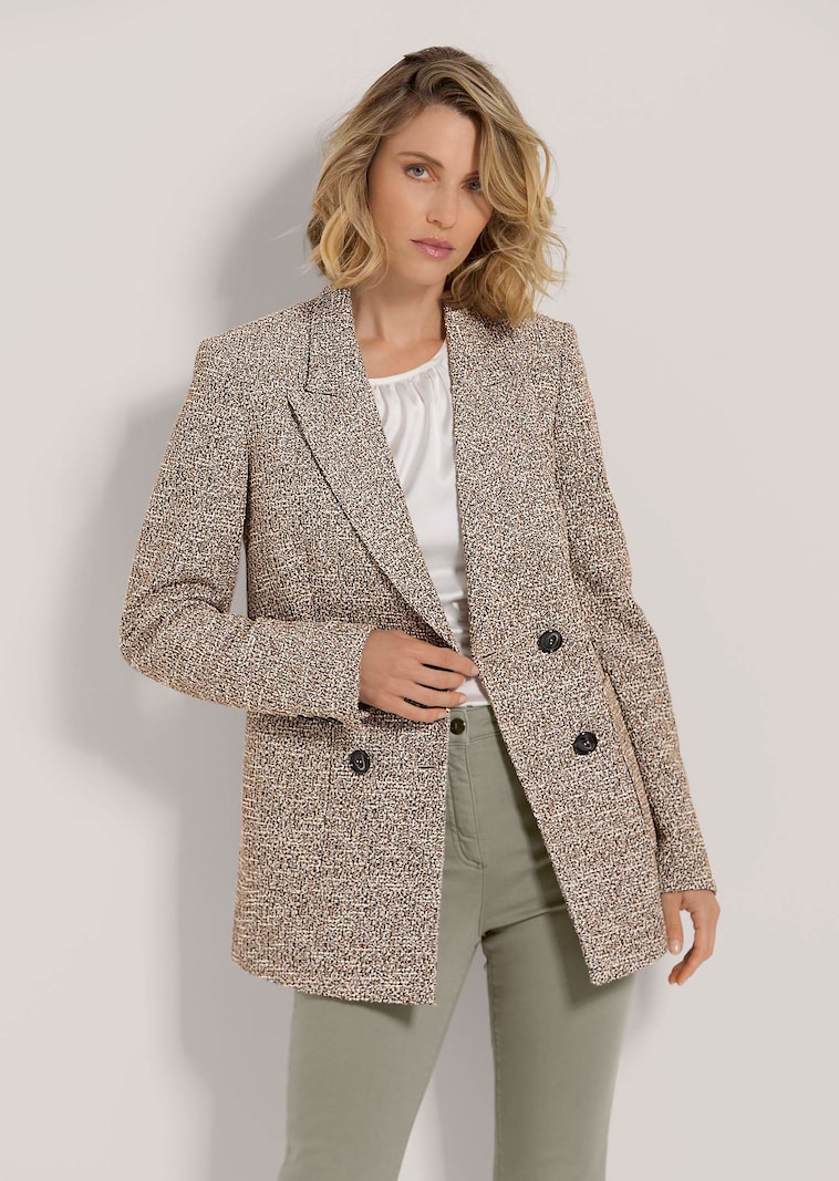 Langer Blazer mit Glanz-Effekt
