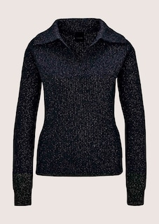 Schimmernder Pullover mit Polo-Kragen thumbnail 6