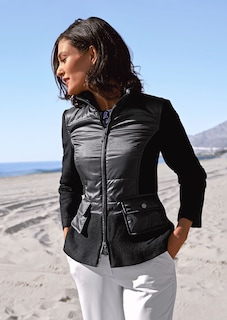 Jacke mit wattiertem Steppeinsatz und Schößchen thumbnail 7