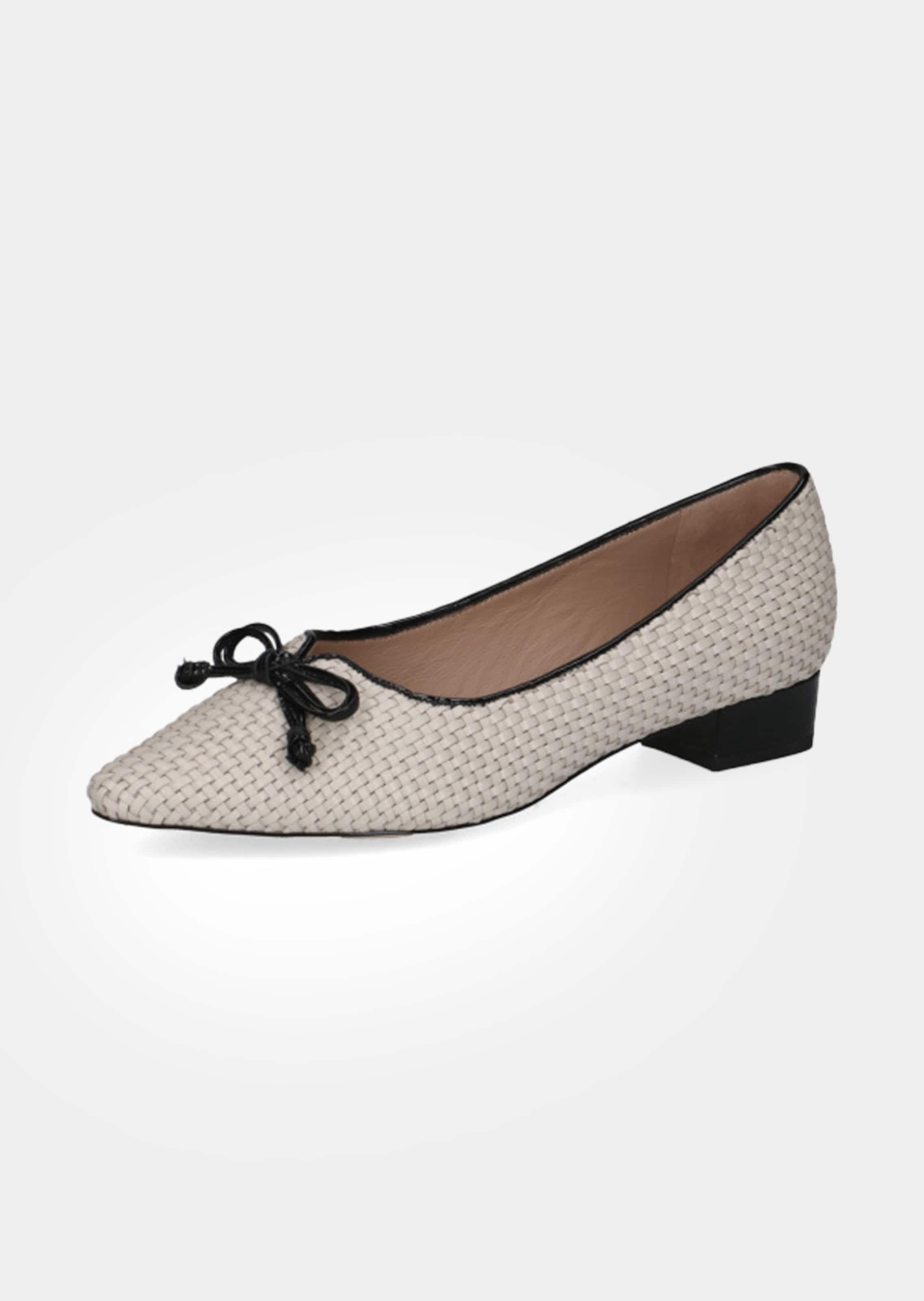 Escarpins en cuir, aspect tressé, avec talon bloc