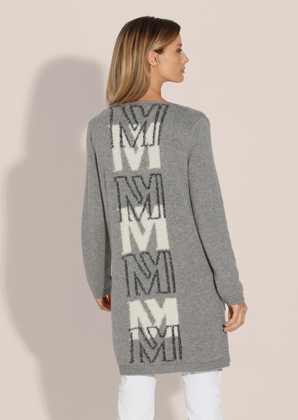 Fastening knitted coat with Madeleine logo 2