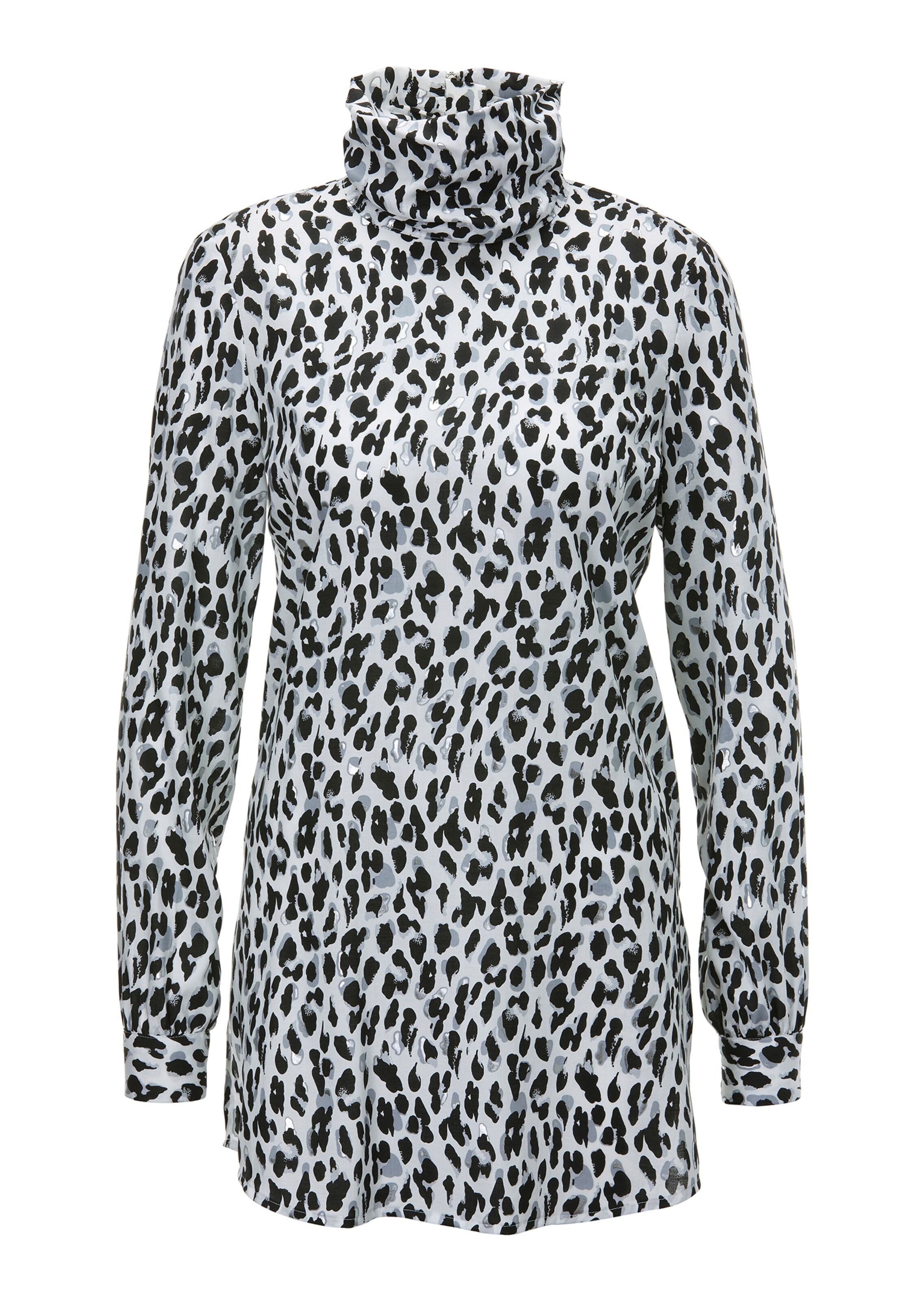 Turtleneck shirt with animal print