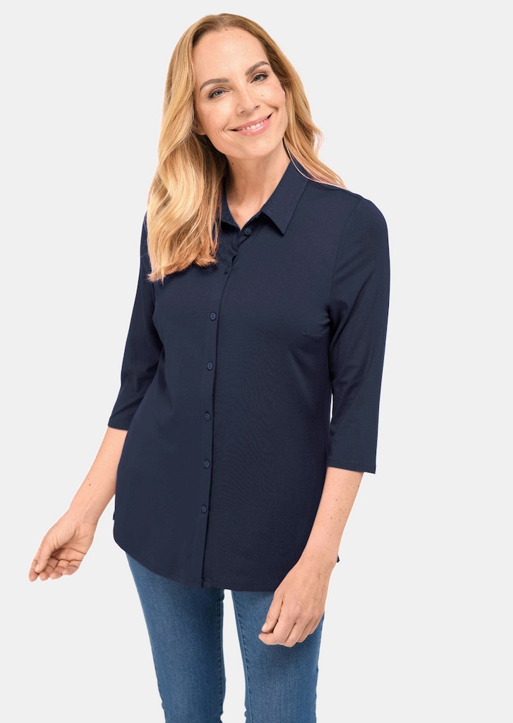 Klassieke, hoogwaardige jersey blouse van duurzaam verbouwde grondstoffen